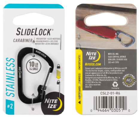 Nite Ize Stainless Carabiner SlideLock #2 - Tents, sleeping pads & hammocks - 094664030510 - 1