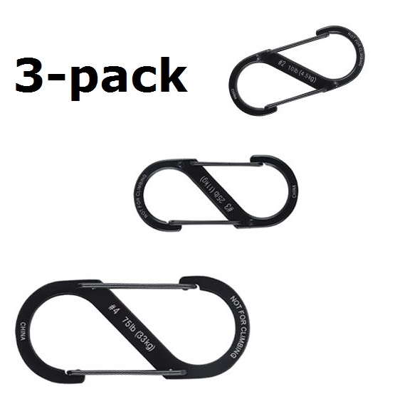 Nite Ize Stainless S-Biner dual carabine - Tält, sovsäckar och hängmattor - 094664009820 - 1