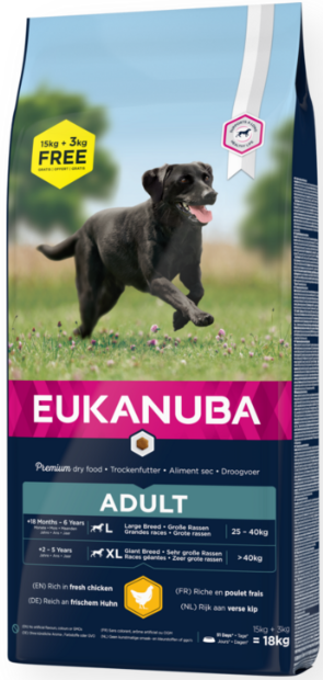 Eukanuba Adult Large Chicken 18kg -  - 8710255123721 - 1