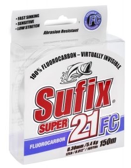 Sufix Super 21 Fluorocarbon 150m 0.25mm - Fishing Lines - 024777695191 - 1