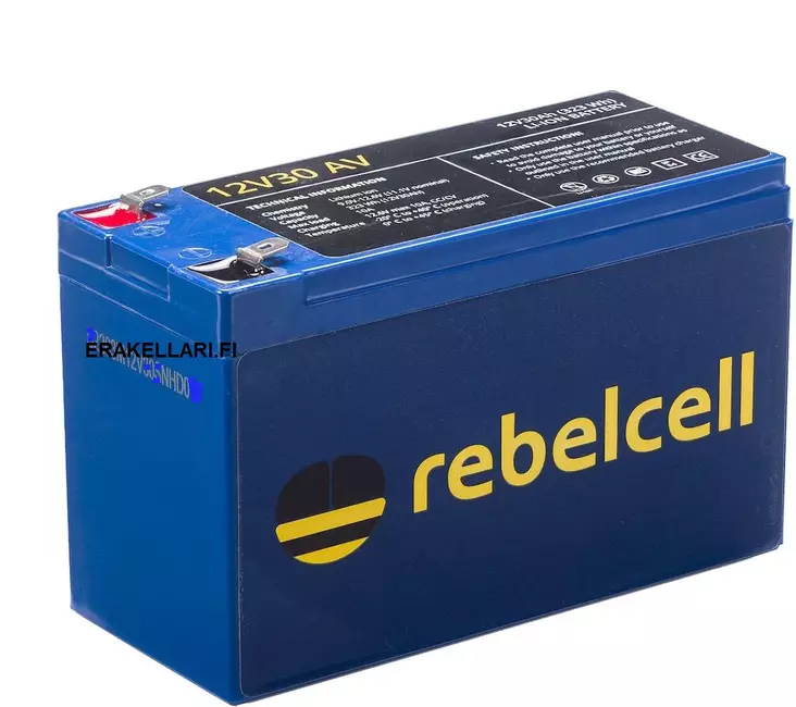Rebelcell Li-Ion 12V 30A Batteri (323 Wh) - Elmotorer - 7106623695432 - 1