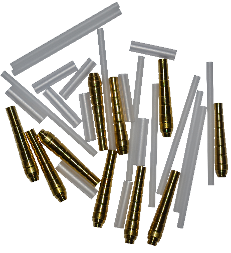 Tropfenrohr 22mm x 4 - Fliegenkopfgewichte, Rohre und Augen - 6430021452382 - 1