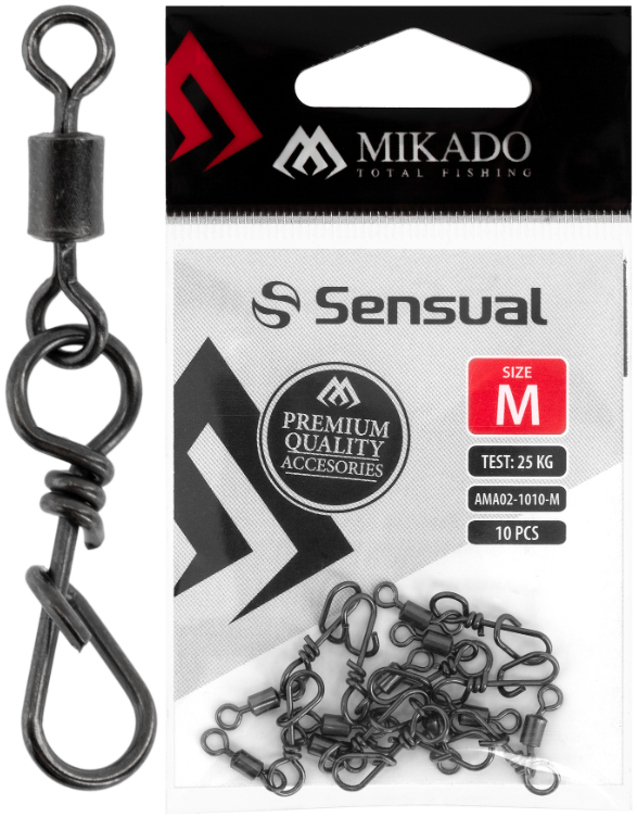 Roller Swivel with Snap 10pcs, Mikado - Leaders and locks - 5900637685363 - 1