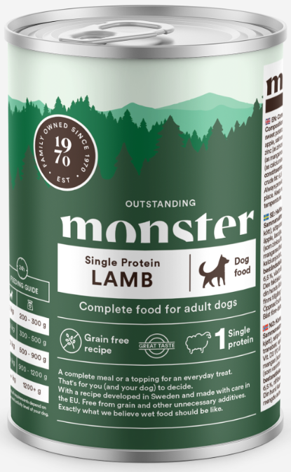 Monster Dog Single Lamb 400g -  - 7350040124413 - 1