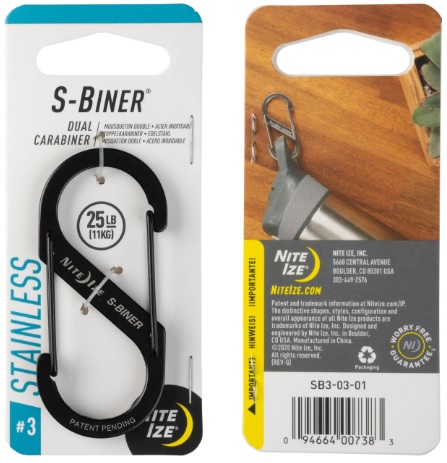 Nite Ize Stainless S-Biner Dual Carbiner - Tents, sleeping pads & hammocks - 094664007383 - 1