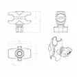 RAM Short Arm 6.19 cm, 1" - RAM-Mounts-products - 793442120114 - 3