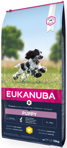 Eukanuba Puppy Medium Chicken 15kg - - 8710255122434 - 1