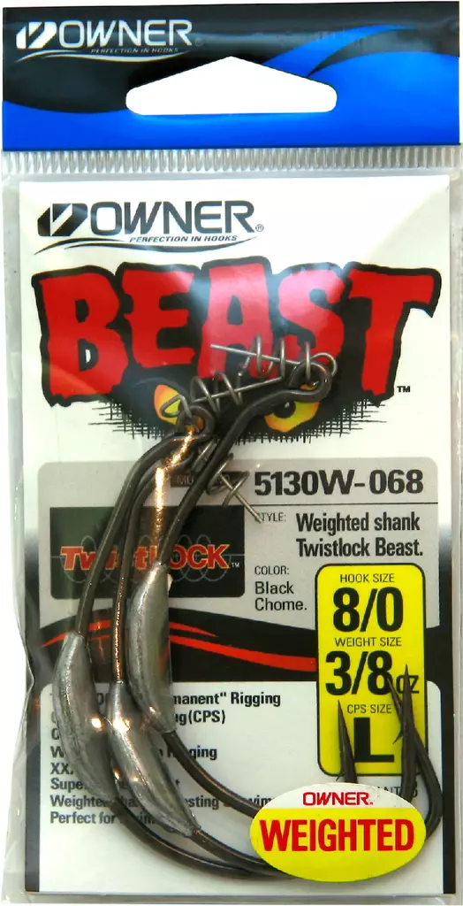 Owner Beast Hook, Weighted - Fishing hooks - 4953873010224 - 1