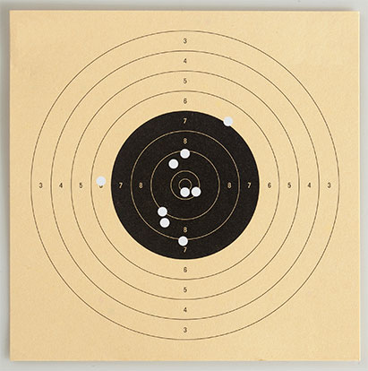 Luftpistoltavla 14x14 50st., Kruger - Vapentillbehör - 6419484035975 - 1