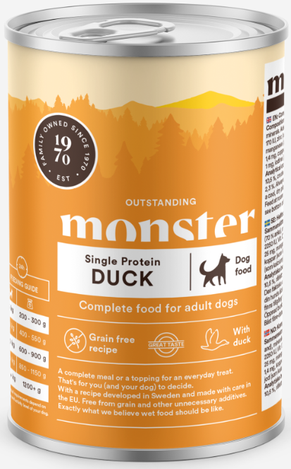 Monster Dog Single Duck 400g - - 7350040125465 - 1