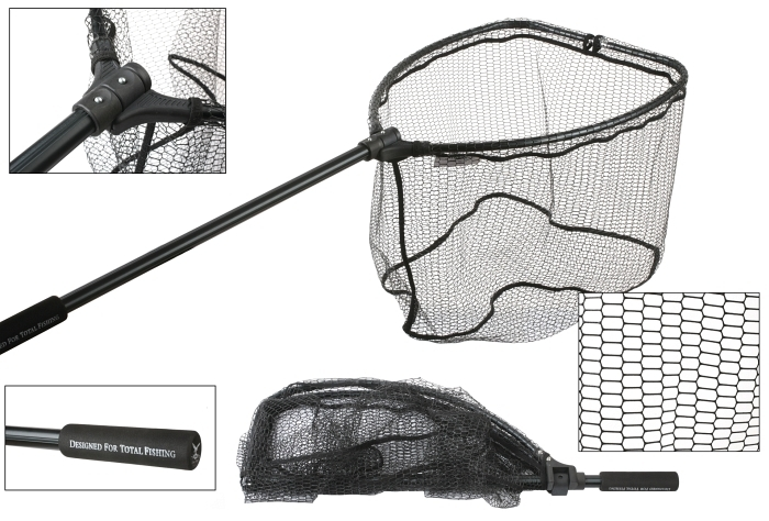 Vikbar håv med gumminät, 140cm - Fiskehåvar - 5900637111436 - 1