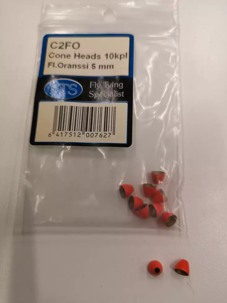 FTS Coneheads 5mm, FL Orange - Fly tying Tools - 6417512007627 - 1