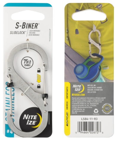 Nite Ize Edelstahl S-Biner SlideLock #4 - Zelte, Schlafmatten und Hängematten - 094664026728 - 1