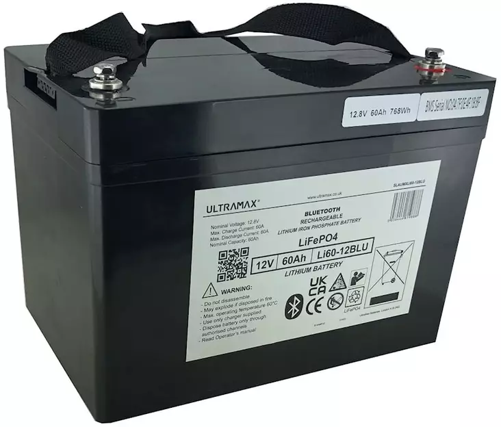 ULTRAMAX 12V 60A akku LiFePO4 - Elmotorer - 5036446819888 - 1